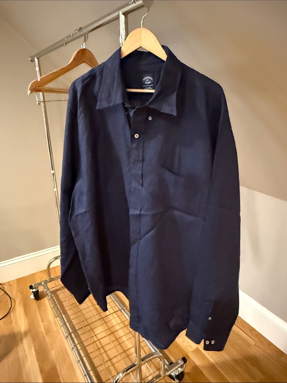 Brooks Brothers Navy Long-Sleeve Button-Front Shirt